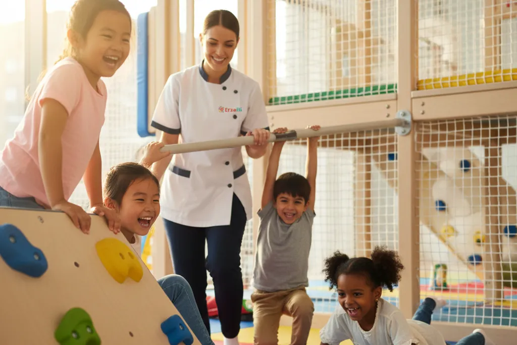 Kinder spielen sicher im Erzeiti